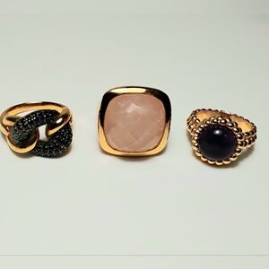 Milor Italy Bronze Ring Lot of 3 Sz 9-10
